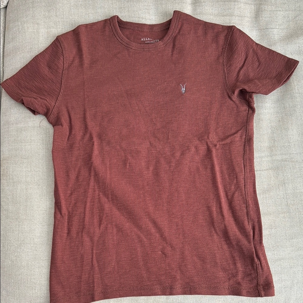All Saints Men's Red T-Shirt